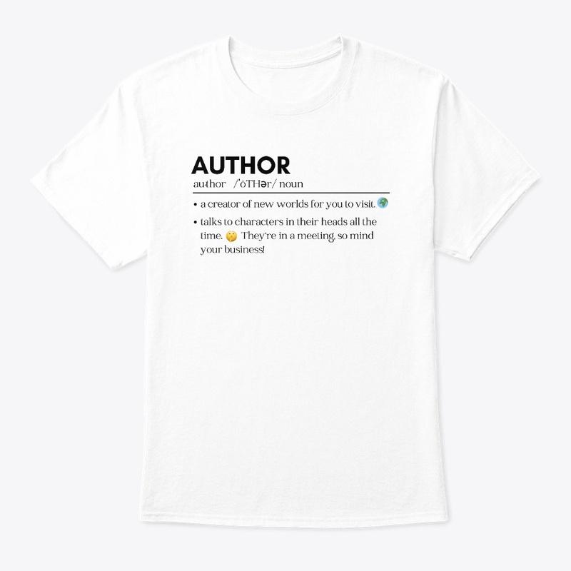 Author Definition Tee Black Font